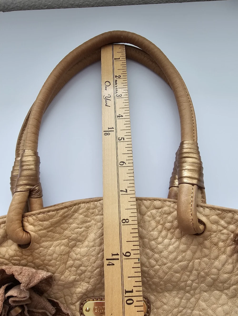 Cynthia Rowley Pebble Leather Floral Applique Hobo​ Bag